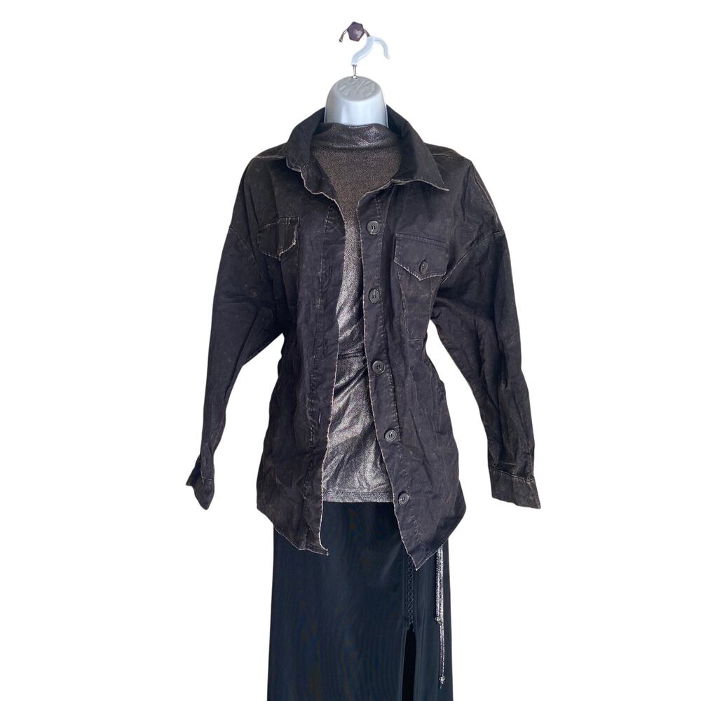 Zen Ana Oversized Utility Jacket Women Y2K Grunge Goth Dark Academia Shacket XL